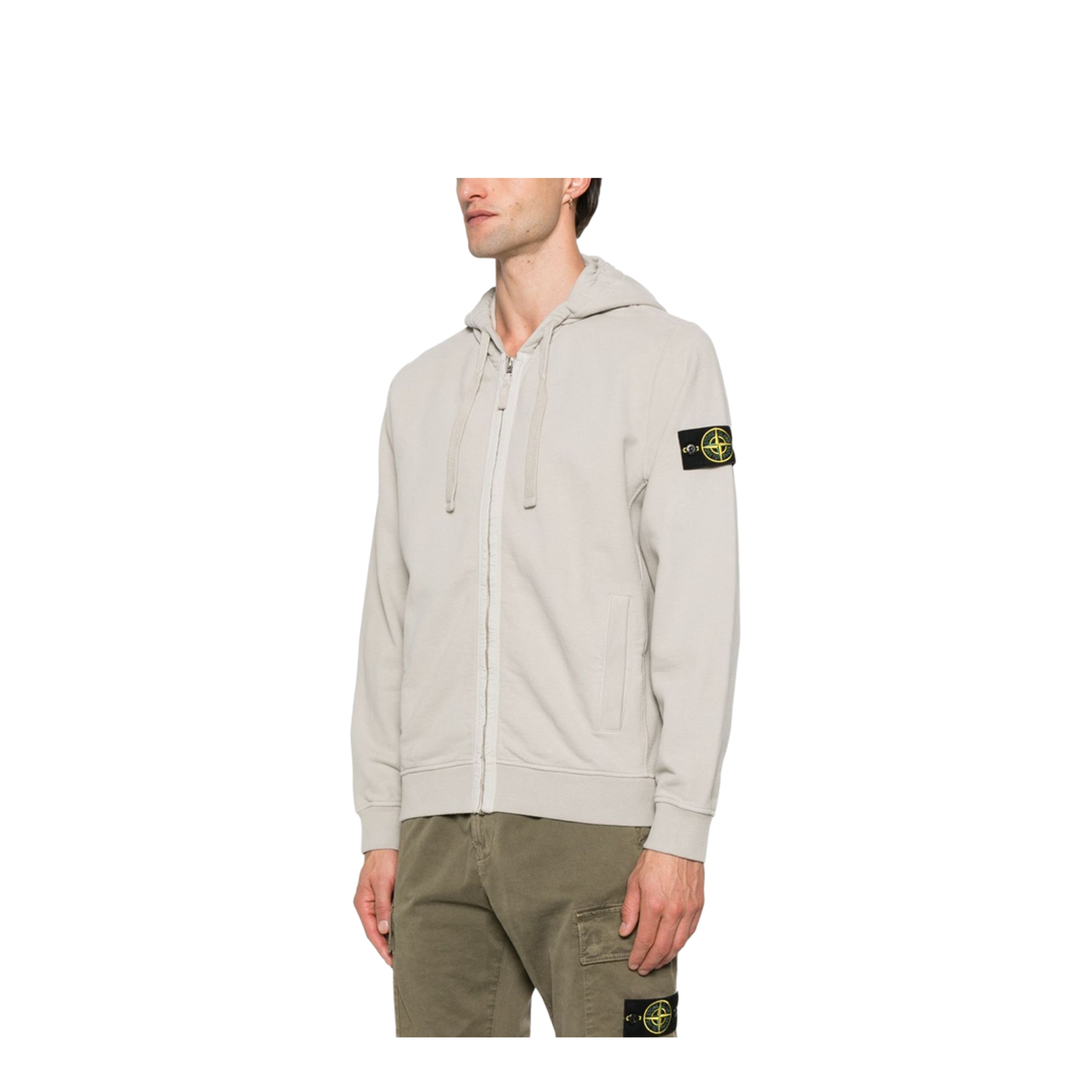 Hooded Zip-Up Sweatshirt in Brushed Organic Cotton Fleece