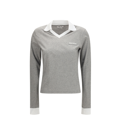 MAYFEYR - Miu Miu - Long-Sleeved Cotton T-Shirt - MJLA57SOOO192Q