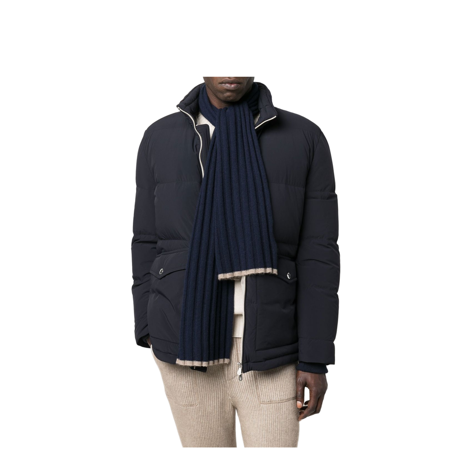 Rib Knit Cashmere Scarf