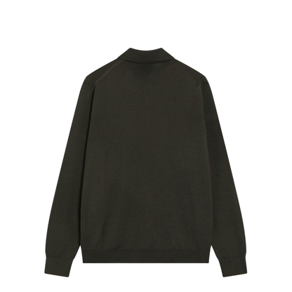 Military Green Combed Wool Polo Shirt