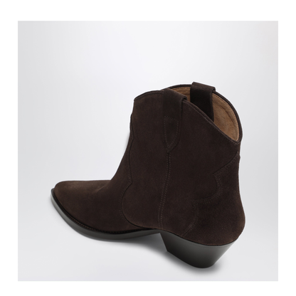MAYFEYR - Isabel Marant - Dewina Suede Cowboy Boots In Chocolate - BO0002FAA1A03S50CL