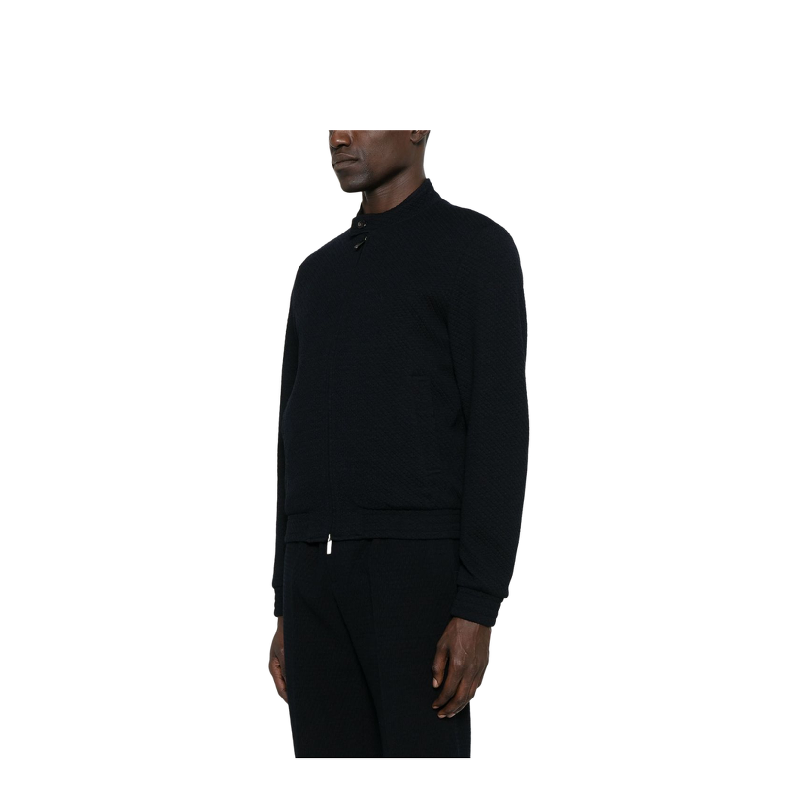 Icon Collection Regular Fit 3D Wool Blend Knit Jersey Blouson
