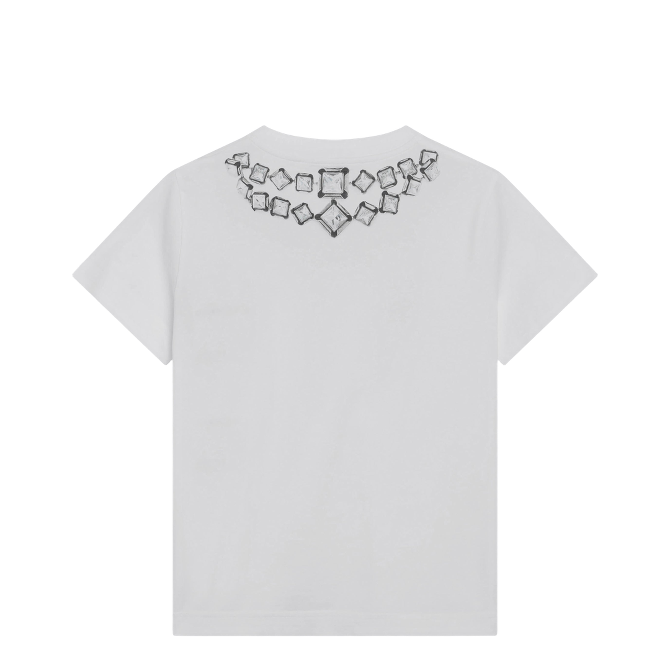 Deconstructed Crystals Cotton T-Shirt in White