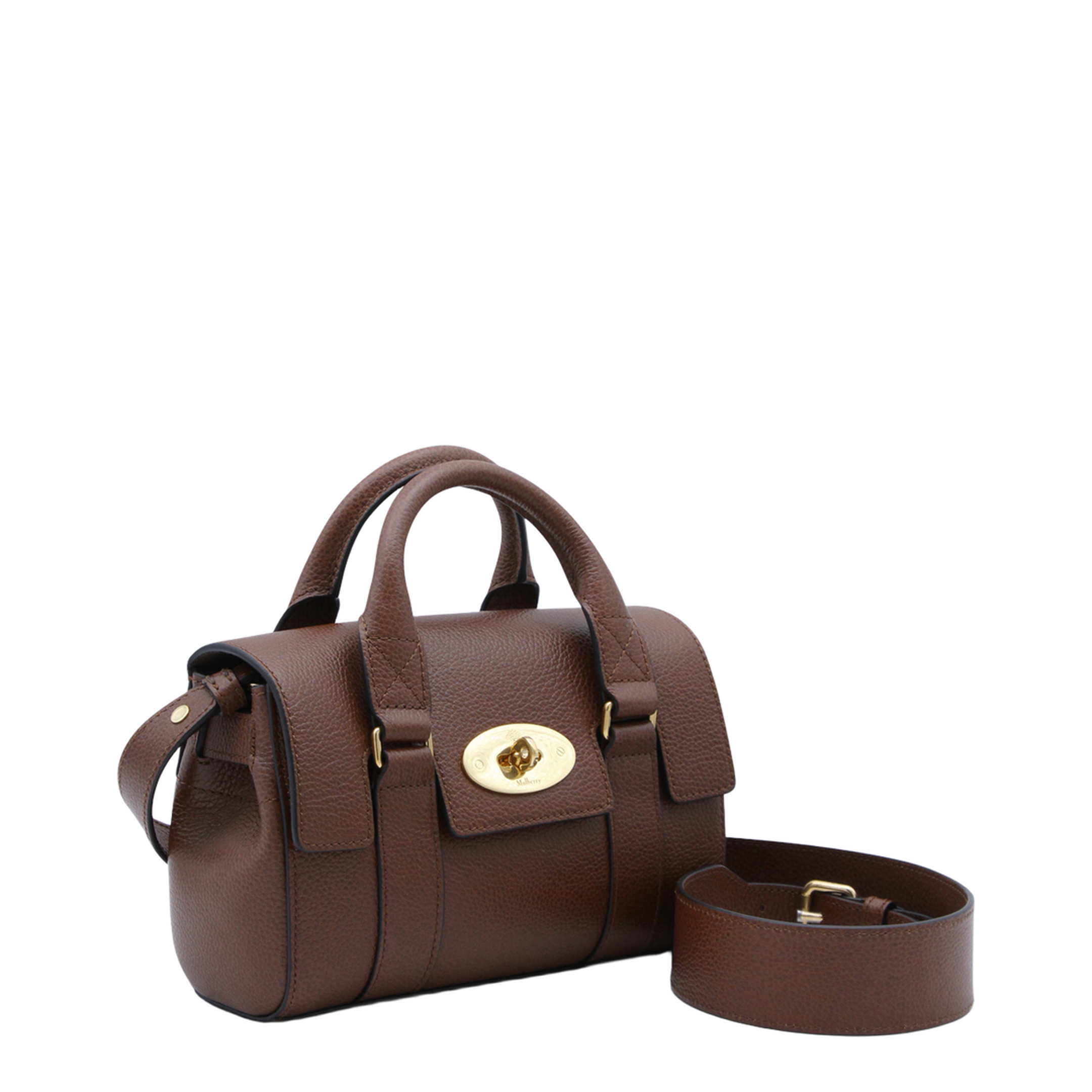 Mini Bayswater Small Classic Grain Top-Handle Bag - Oak