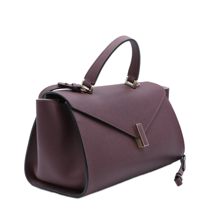 Iside Editor Medium Calf Leather Top Handle Bag - Claret Red