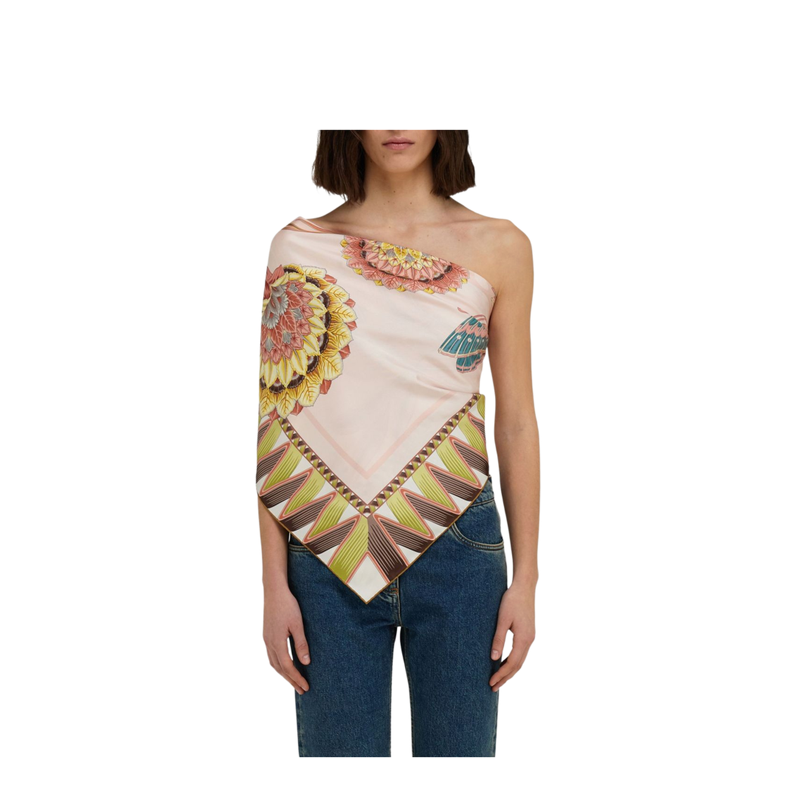 Printed Silk Scarf - Pink