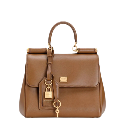 My Sicily Small Calfskin Handbag - Brown