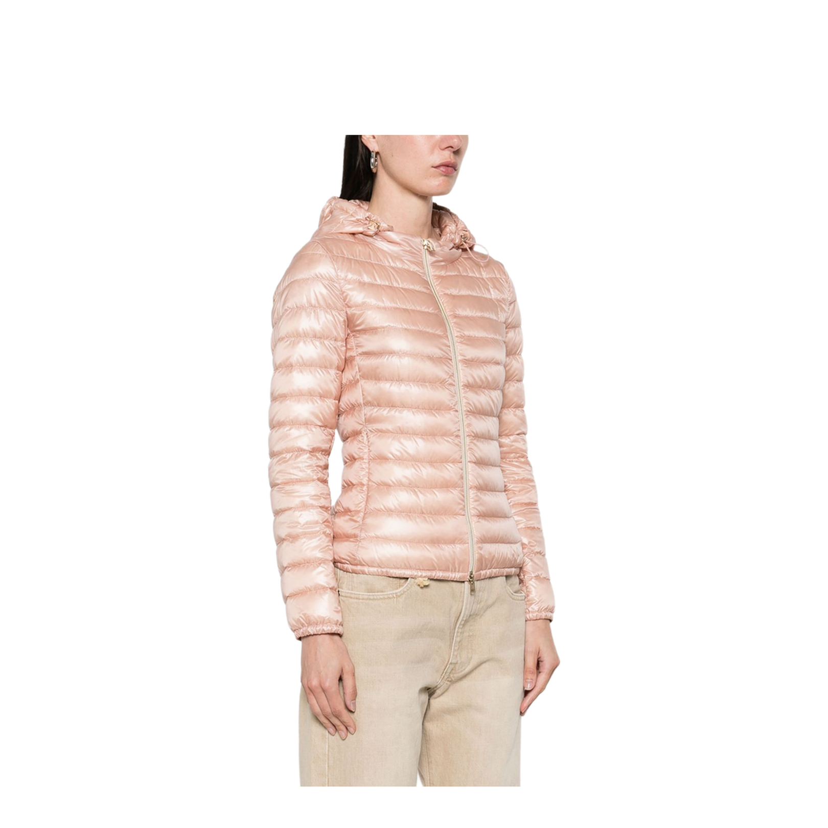 Pink Nylon Short Down Jacket