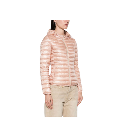 Pink Nylon Short Down Jacket