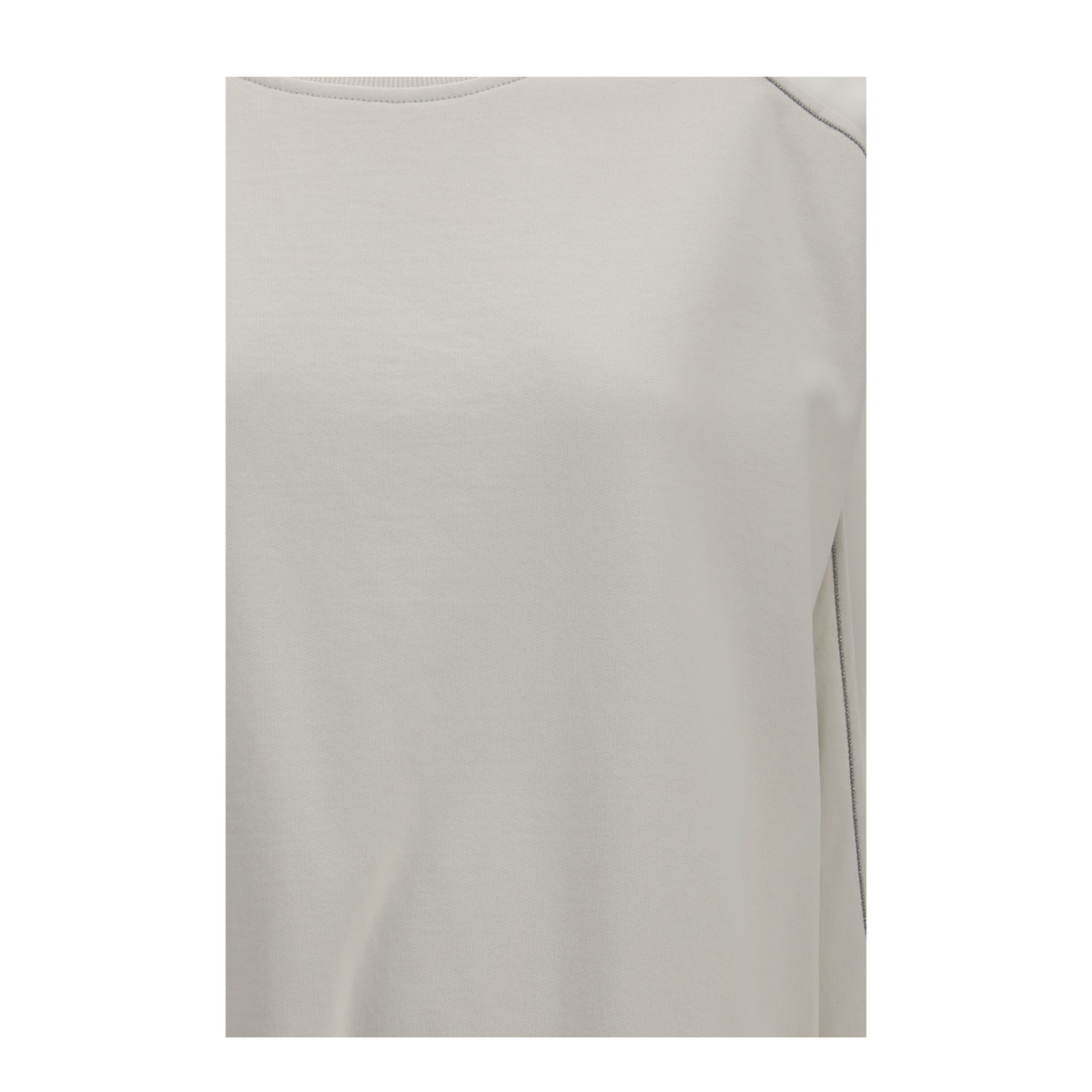 MAYFEYR - Brunello Cucinelli - Crewneck Sweatshirt With Organza Sleeves - MN05NB2R00C9443
