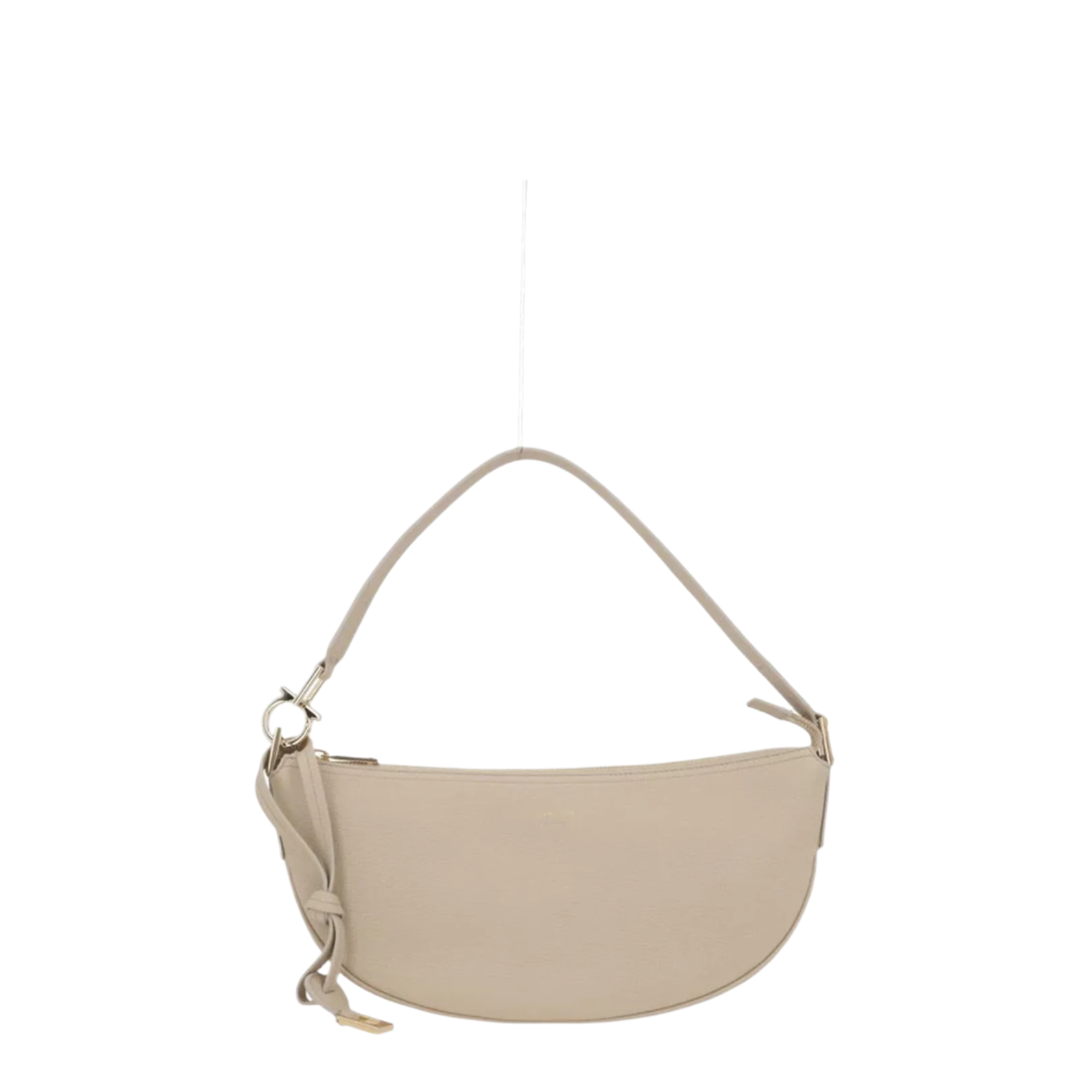 Hobo Bag in Beige Grained Leather