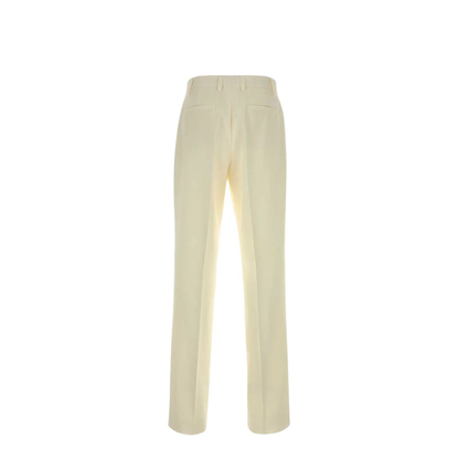 Ivory Wool Blend Pants