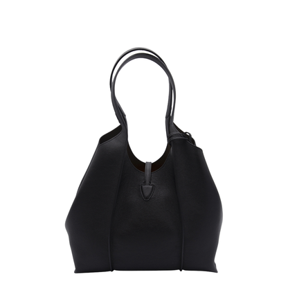 T Timeless Small Calf Leather Shopping Bag - Black