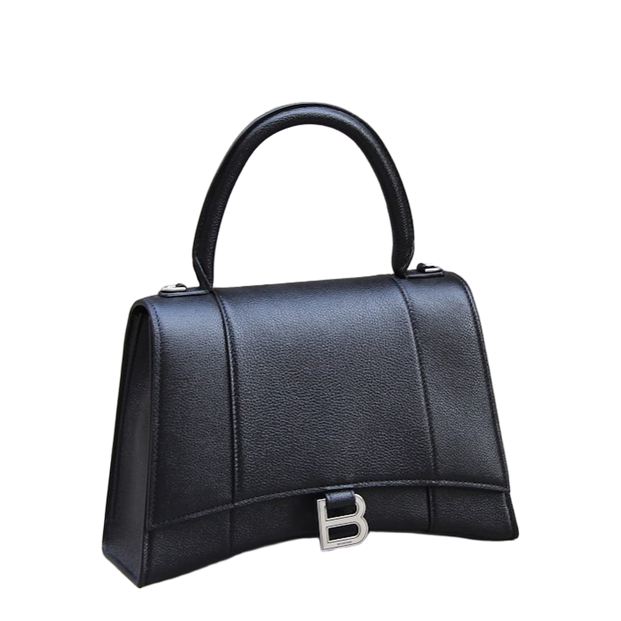 Hourglass Top Handle Bag in Black