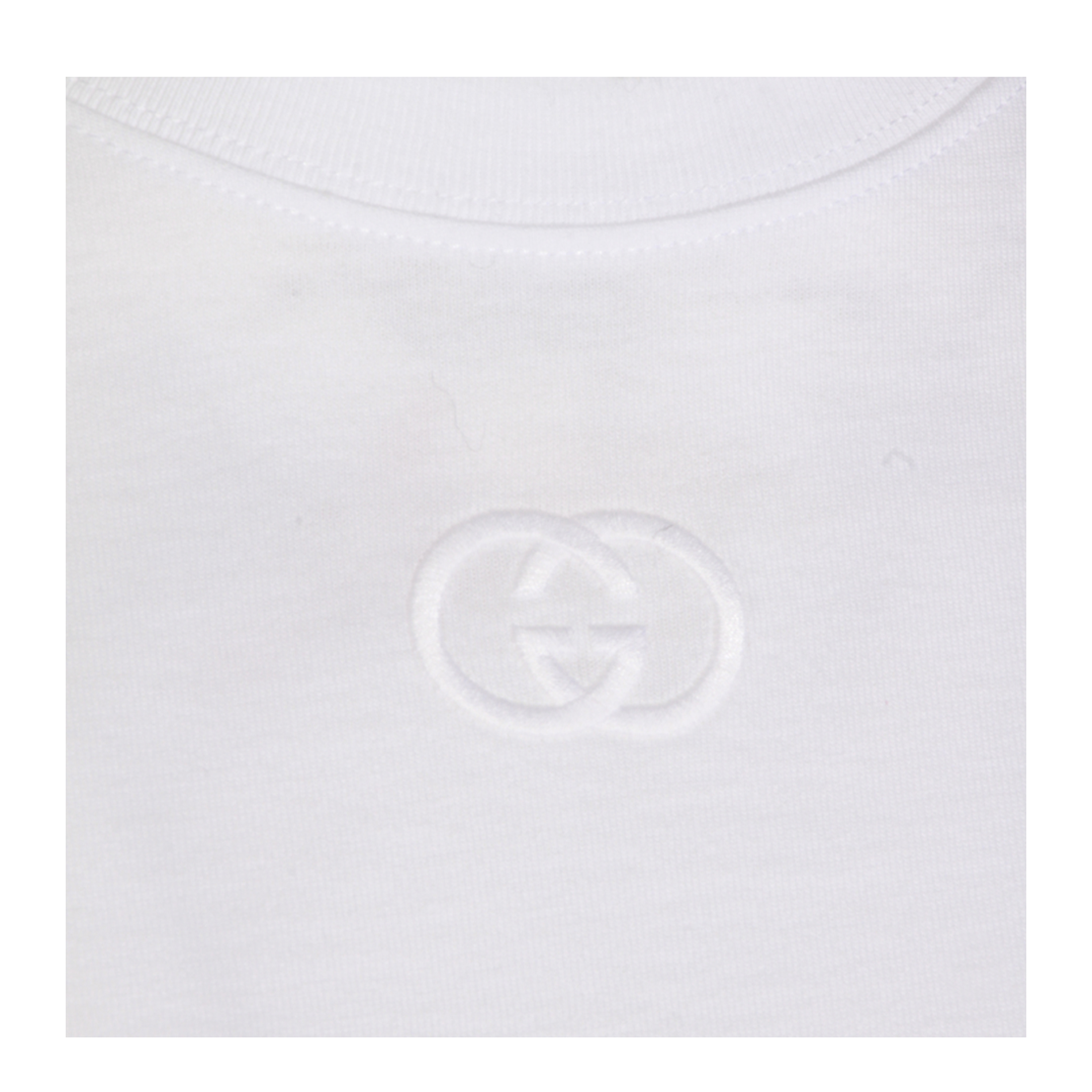 Cotton Jersey T-Shirt with Embroidery in White