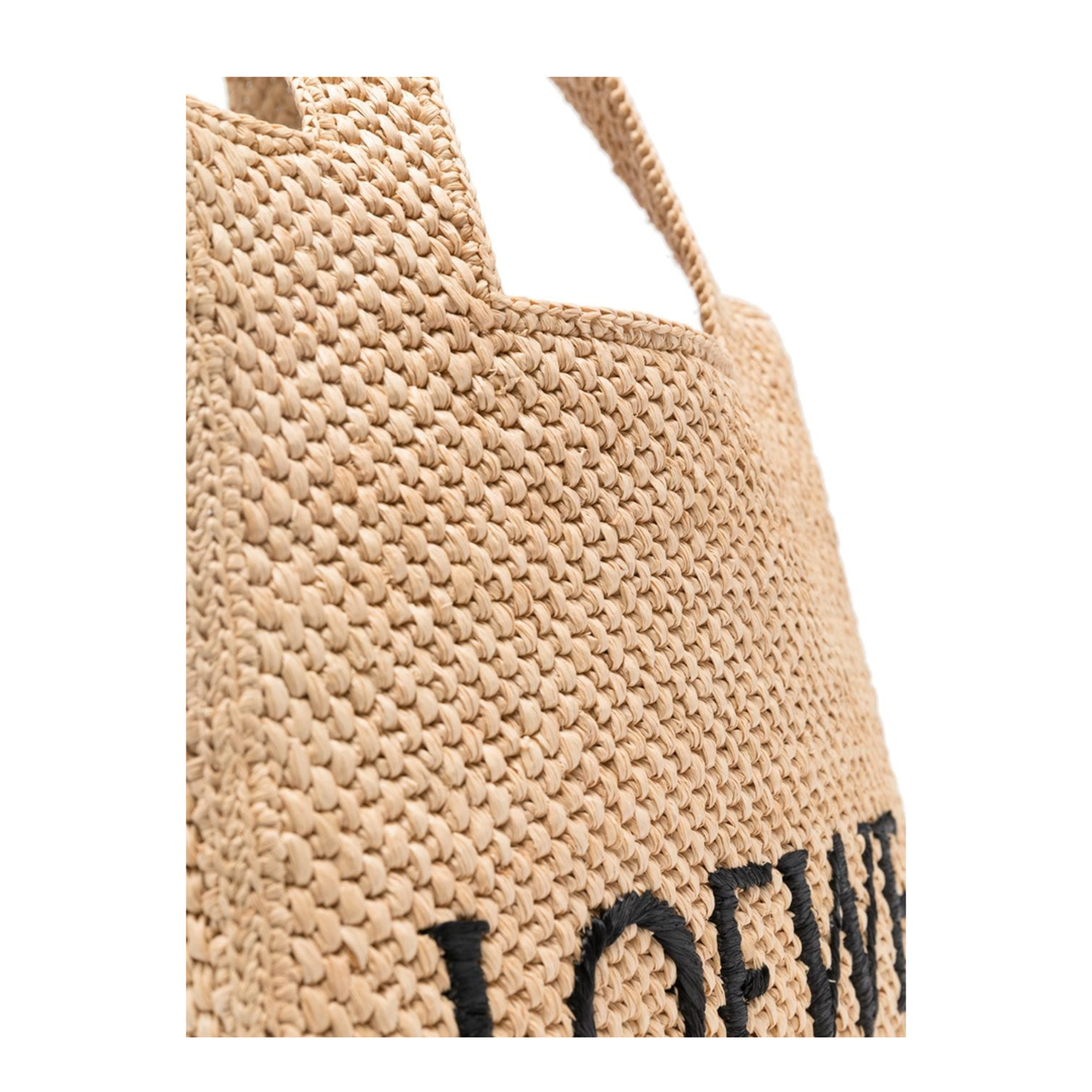 Medium Loewe Font Tote In Raffia