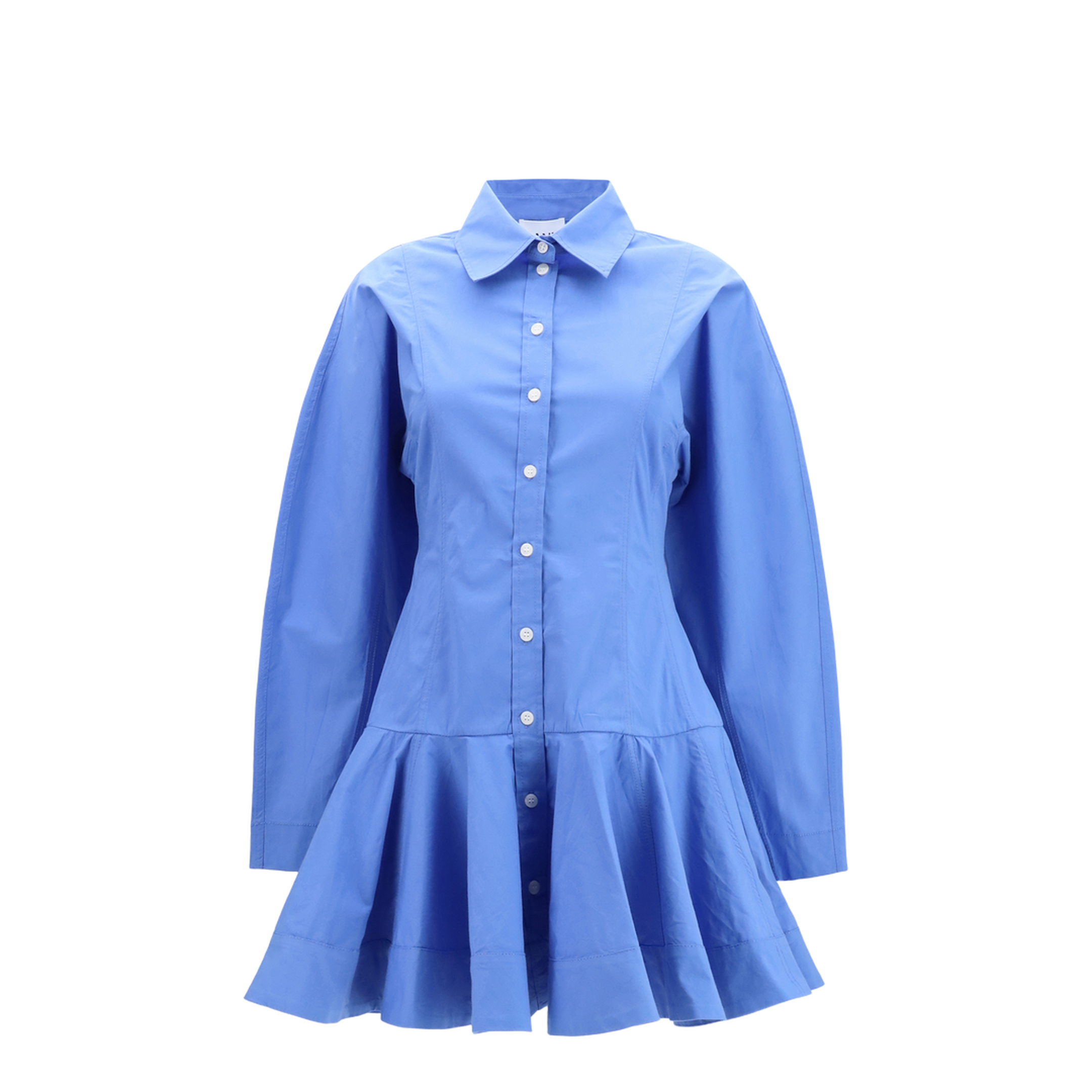 MAYFEYR - Ganni - Cotton Shirt Dress With Balloon Skirt - A1030645