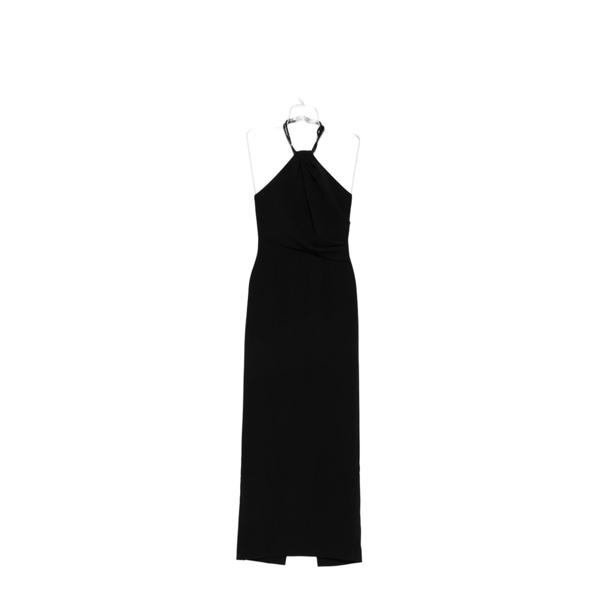 MAYFEYR - Solace London - Black Halterneck Draped Maxi Dress - OS33015BLACKJET