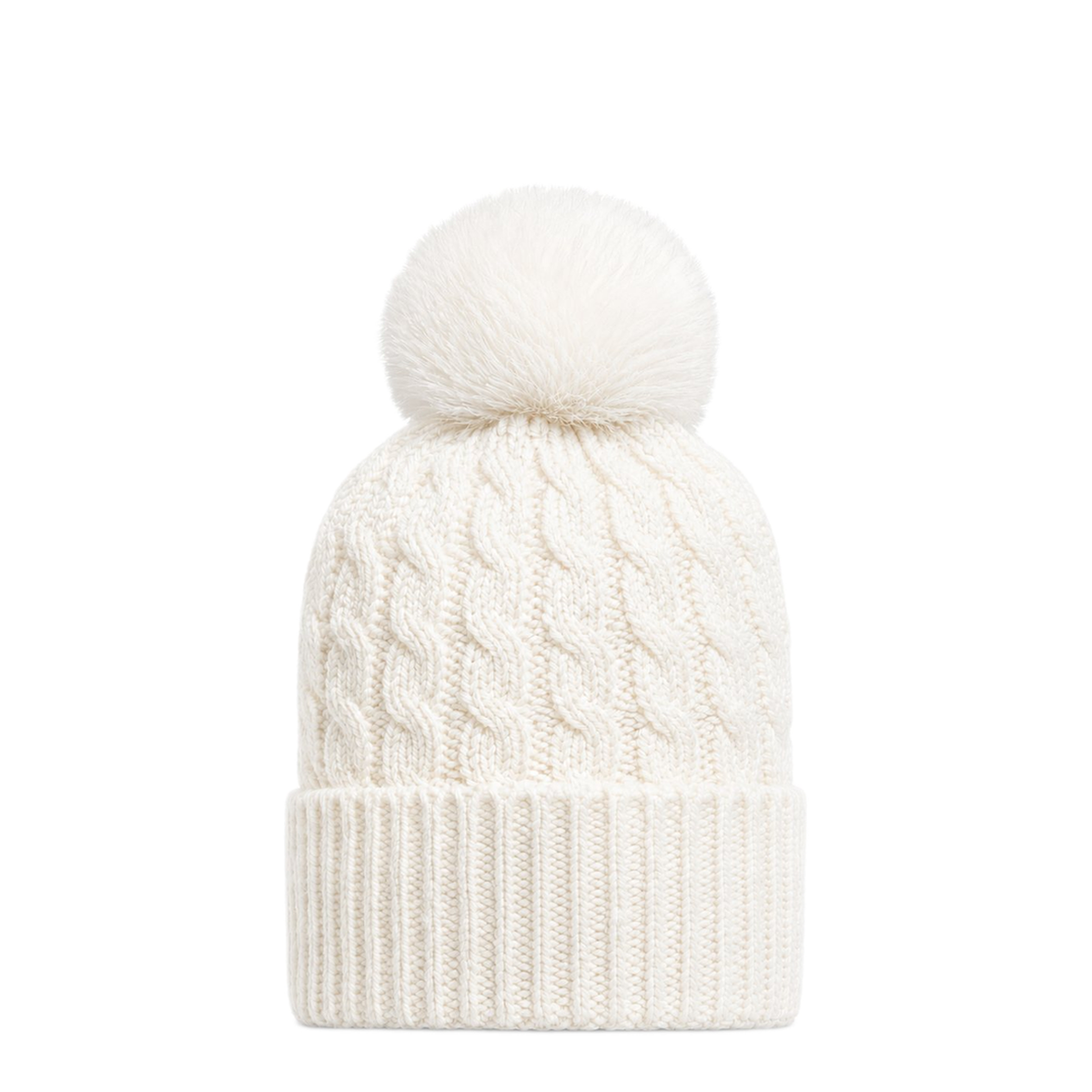 White Wool Beanie Hat