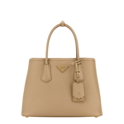 Sand Leather Small Double Handbag