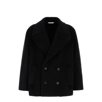 Black Mohair And Wool Coat