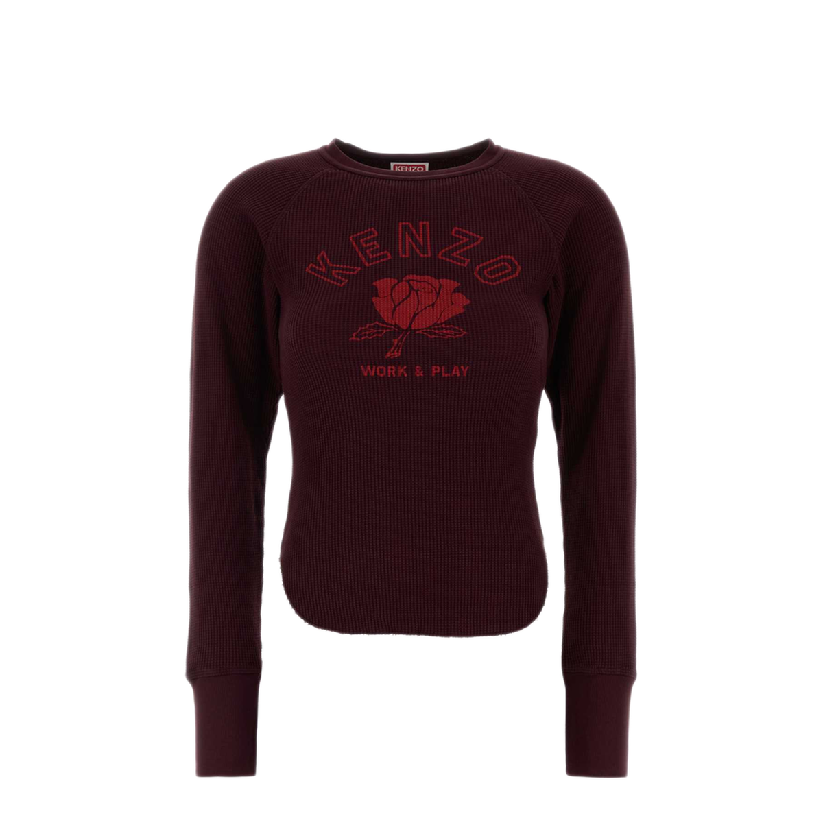 MAYFEYR - Kenzo - Burgundy Cotton T Shirt - FH52TL5004WA23