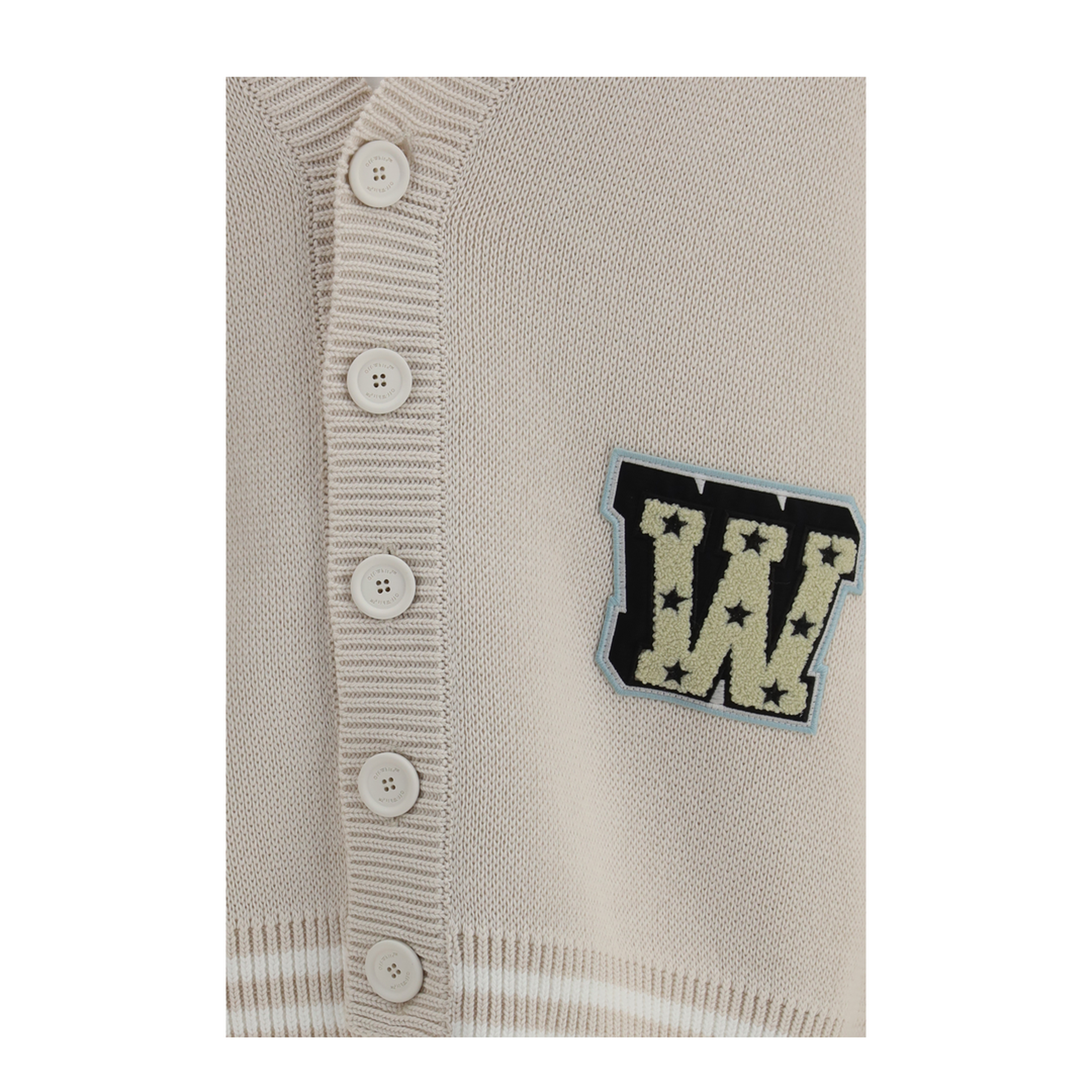 MAYFEYR - Off-White - Star Logo Diagonal Varsity Cardigan - 44MHB019S26K0011101010