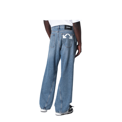 MAYFEYR -  - Wide-Leg Light Blue Jeans With Logo - OMYA197S26DEN0014000