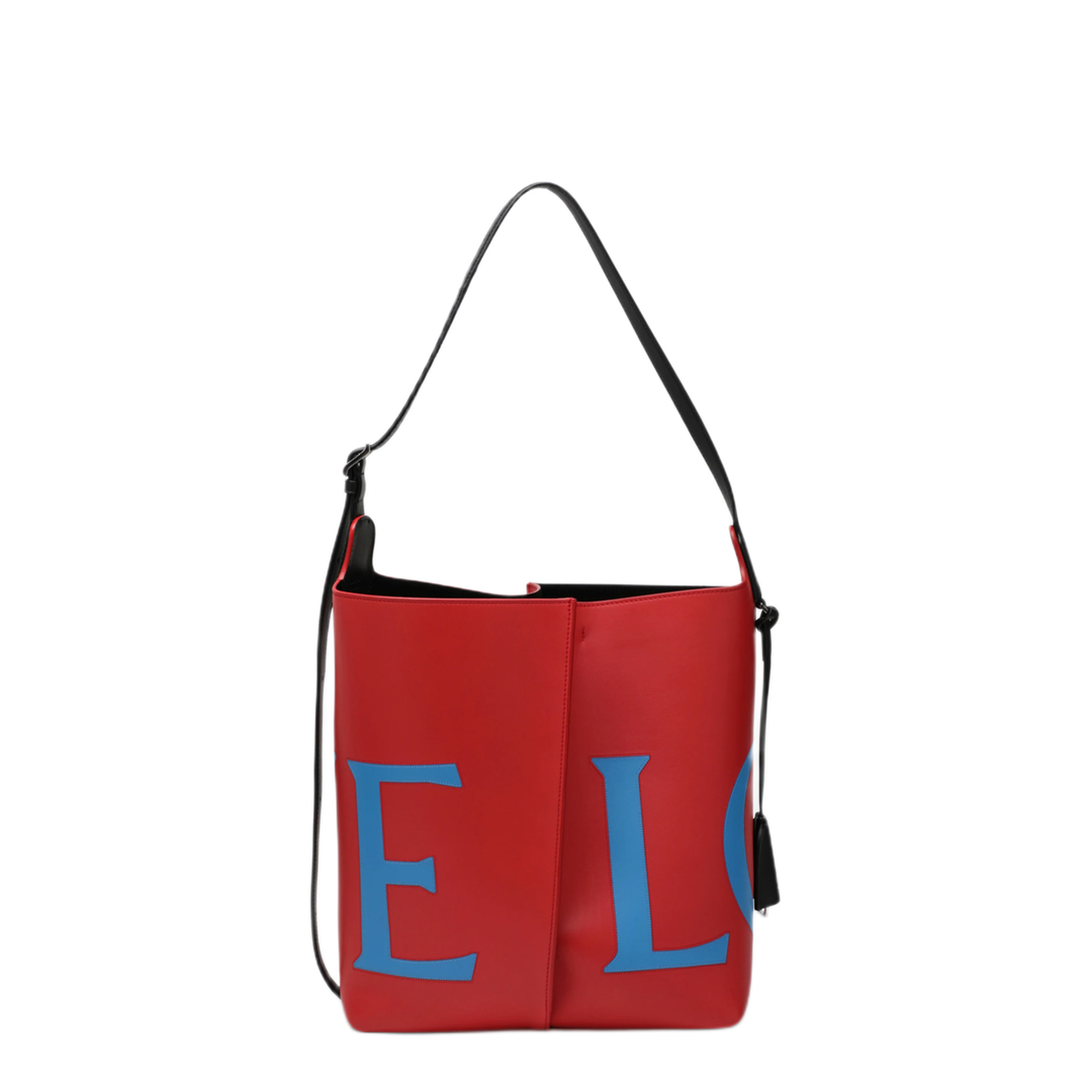 MAYFEYR - Loewe - Large Bilbao Bucket Bag In Red/Blue Leather - AWRASHLX04LE7105