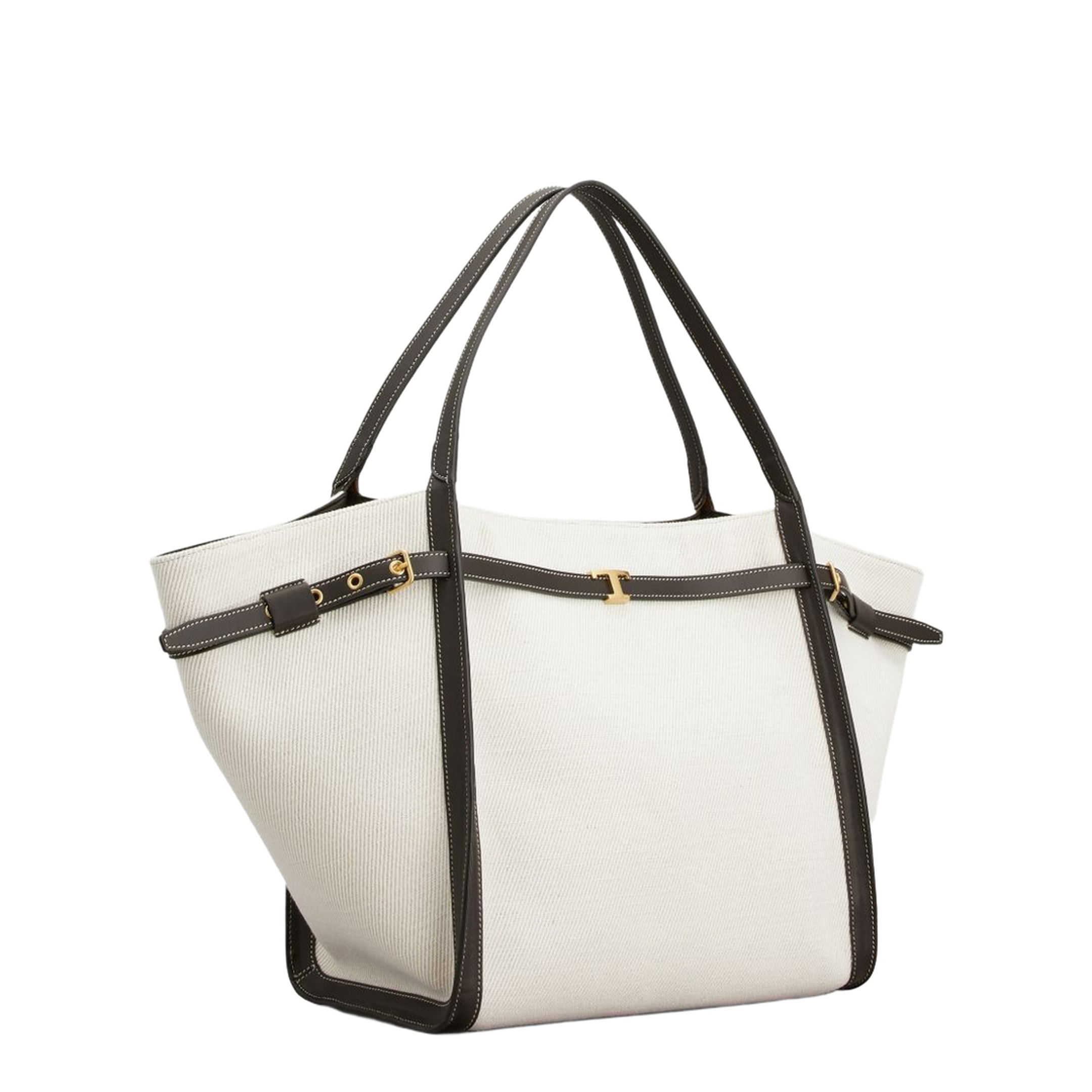 Shopping Bag in Canvas and Leather Medium