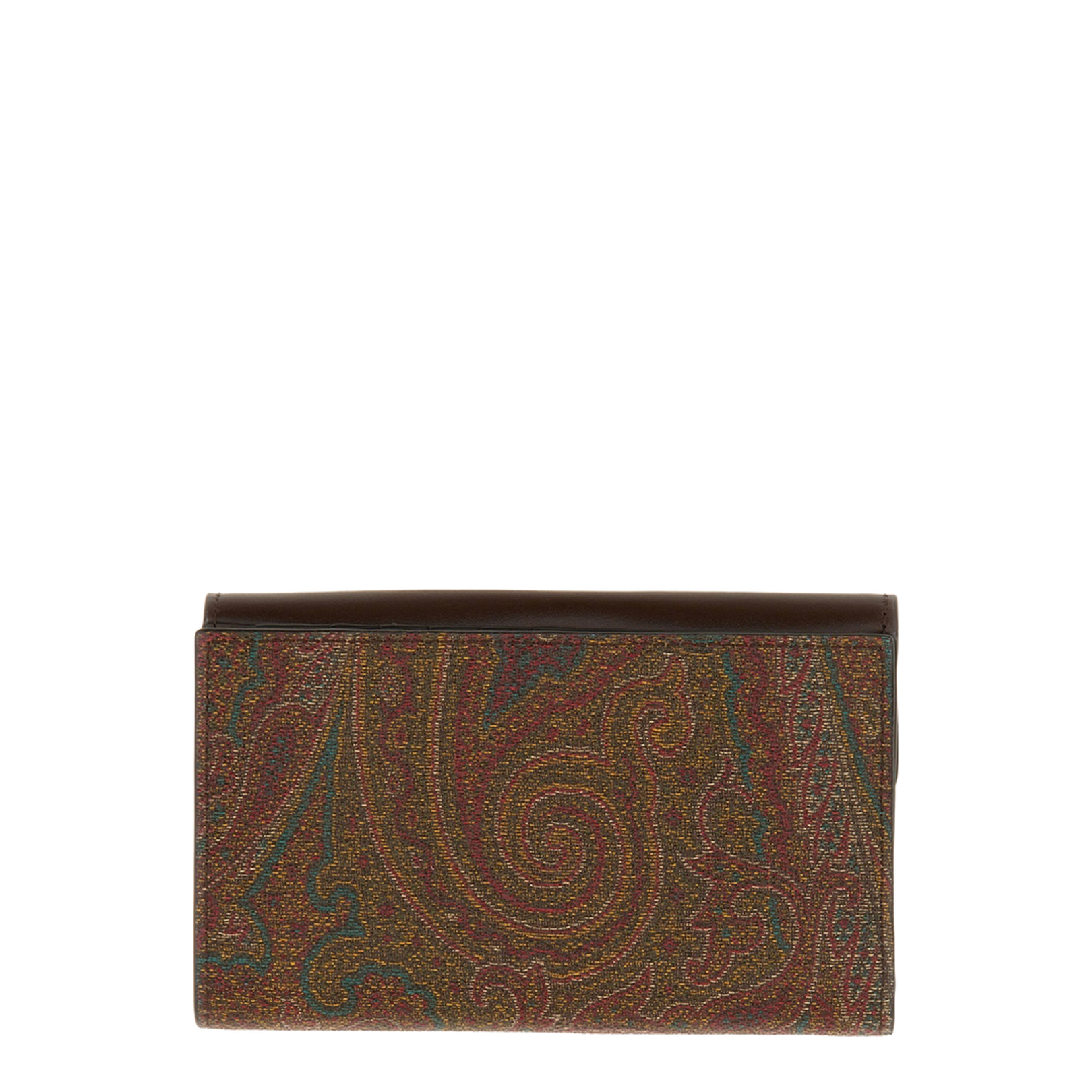 Paisley Wallet with Leather Flap and Coin