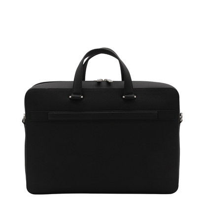 Salvatore  Black Leather Business Gancini Top Handle Bag