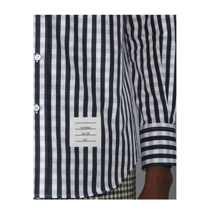 MAYFEYR - Thom Browne - Straight Fit L/S Shirt With Gg Armband In Gingham Check Poplin - MWL301OF0998415
