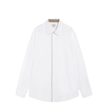 MAYFEYR - Burberry - Classic-Fit Cotton Poplin Shirt With Check Trim - 8127274136633A1462