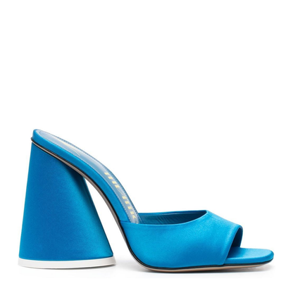 Luz Satin Mules in Turquoise