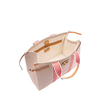 Two-tone Canvas Antibes Shopping Bag