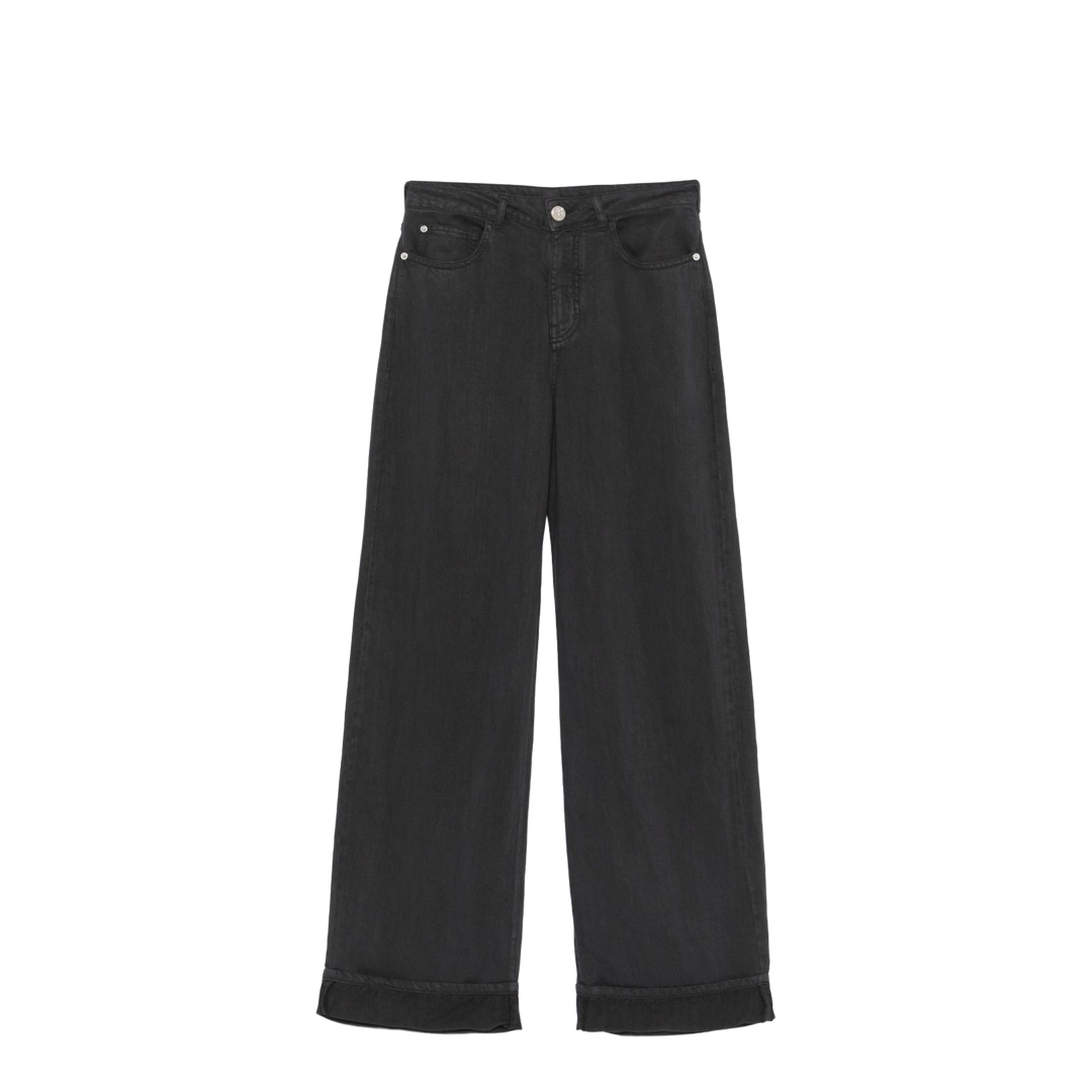 Linen Blend Wide-Leg Jeans