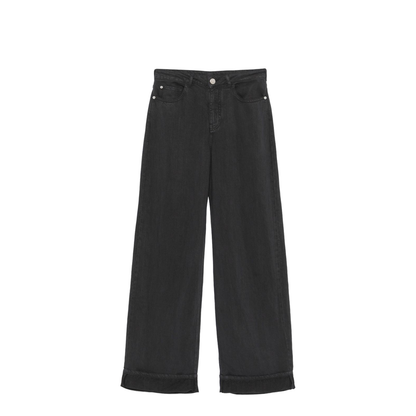 Linen Blend Wide-Leg Jeans