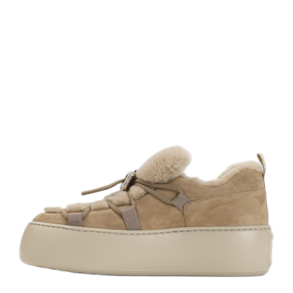 MAYFEYR - Roger Vivier - Snow Lace Up Fur - RVW73943390OYK5P87TABACCO
