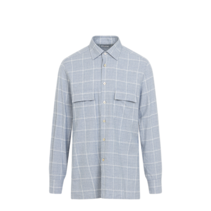 MAYFEYR - Kiton - Flanel Shirt - UCRRLH0985701002AZZURRO