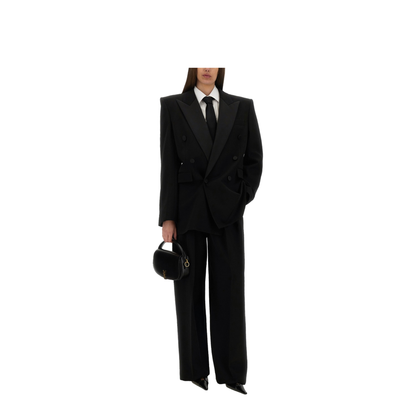 Wide-Leg Pants in Grain De Poudre