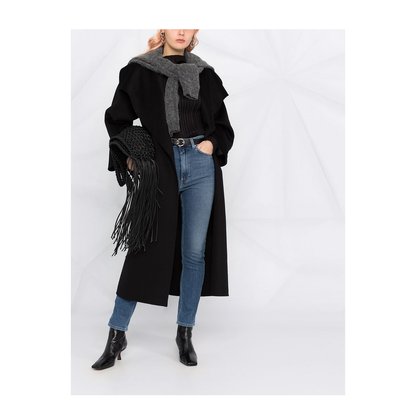 Oversized Black Wool Coat