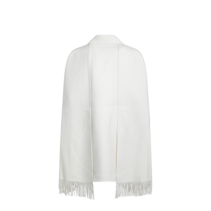 MAYFEYR - Toteme - White Cape Jacket With Fringes - 261-WRO0266FB0471264