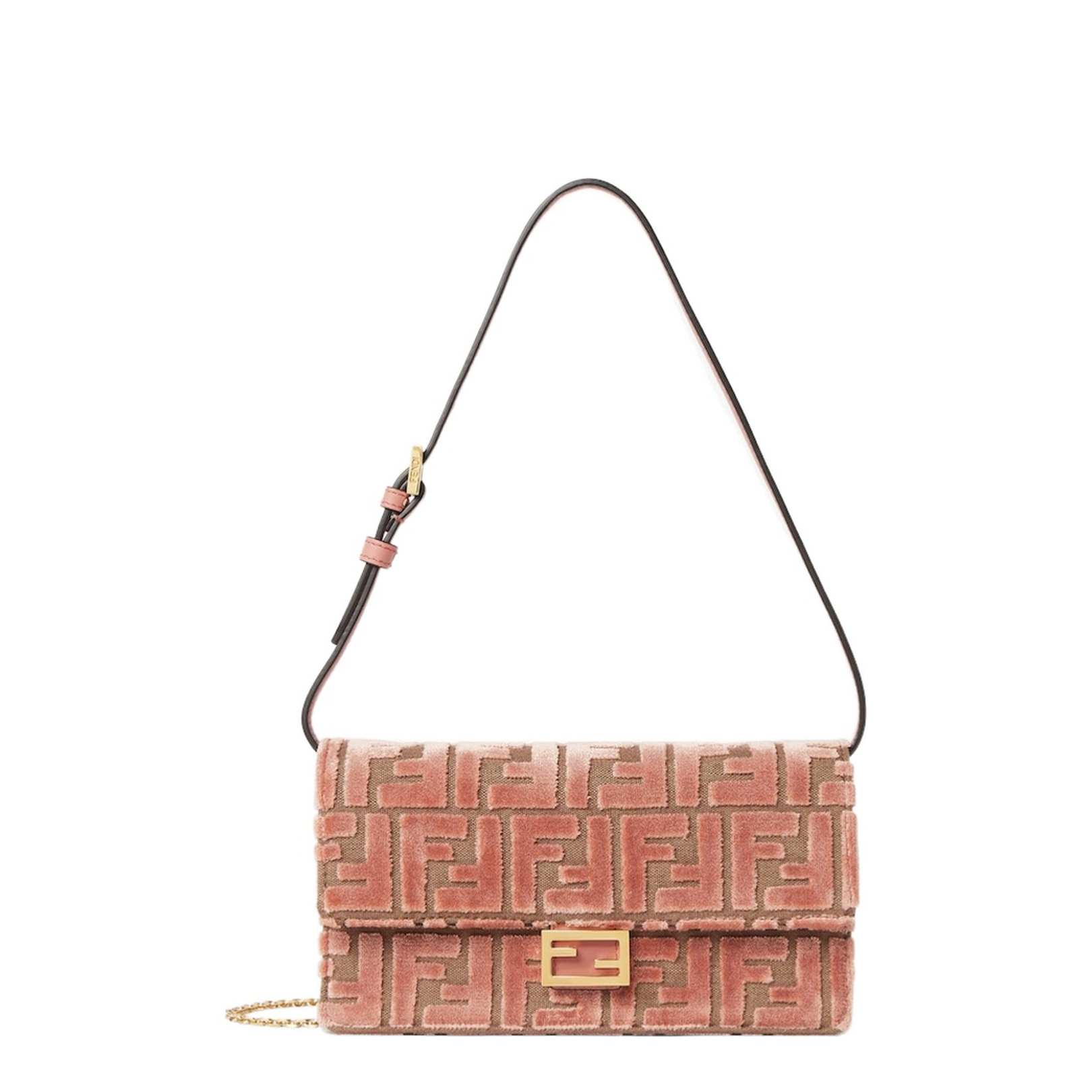 Wallet On Chain Baguette Fabric Pink