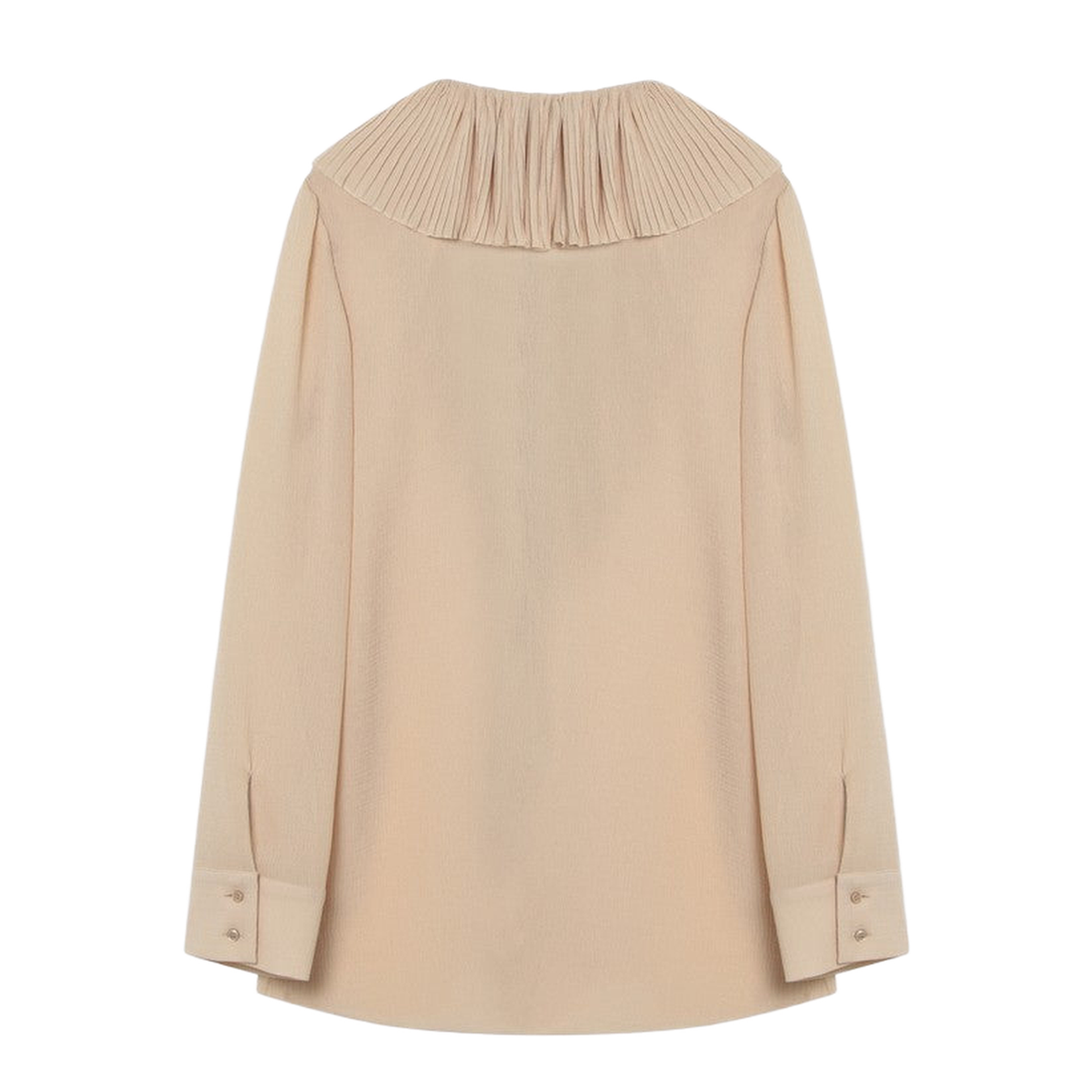 Beige Ruffled Blouse in Silk
