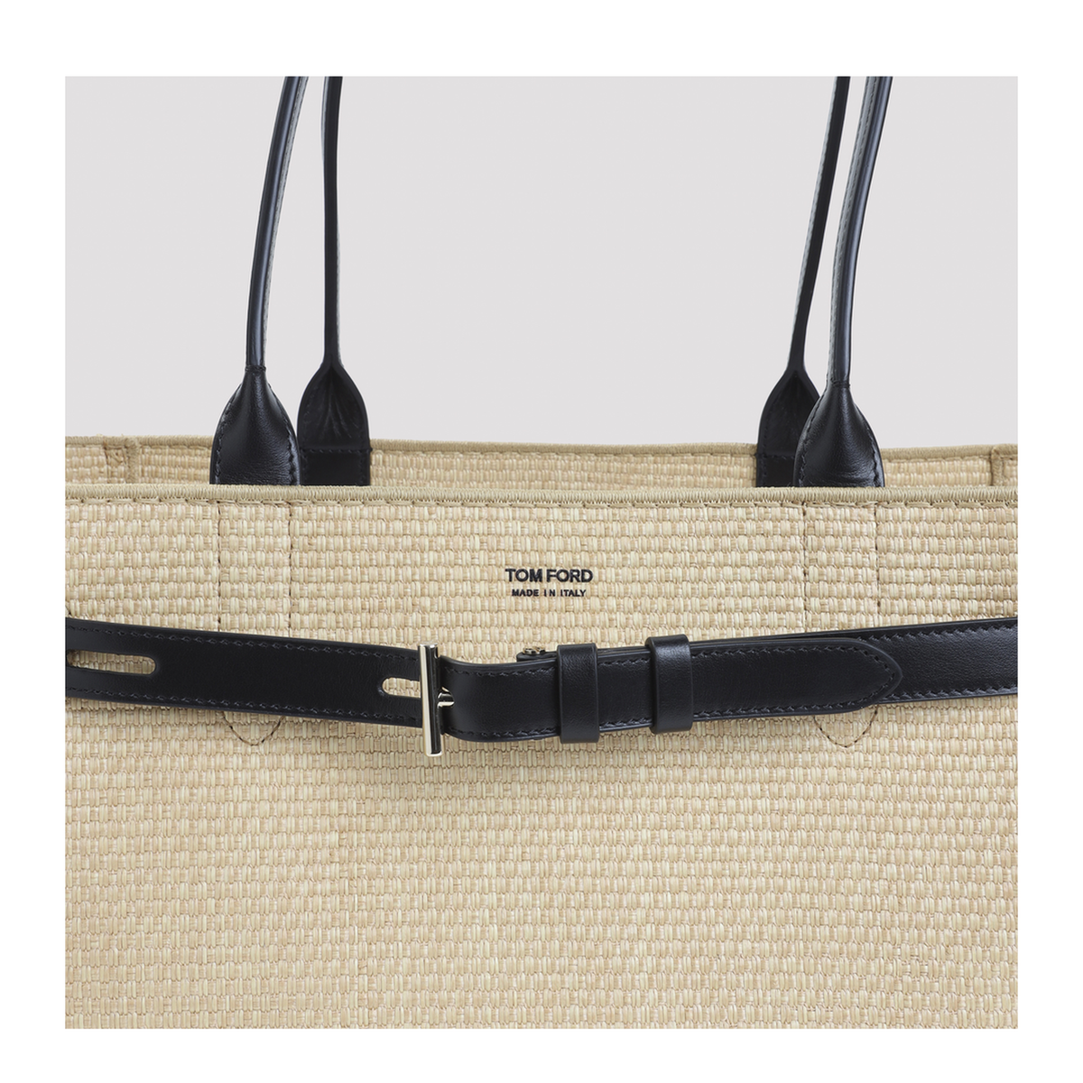 MAYFEYR - Tom Ford - Natural Black Raffia Smooth Calf Tote Bag - L1809TRA005PJNA
