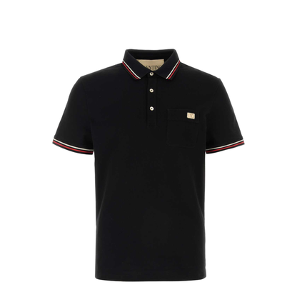 Black Cotton Polo Shirt