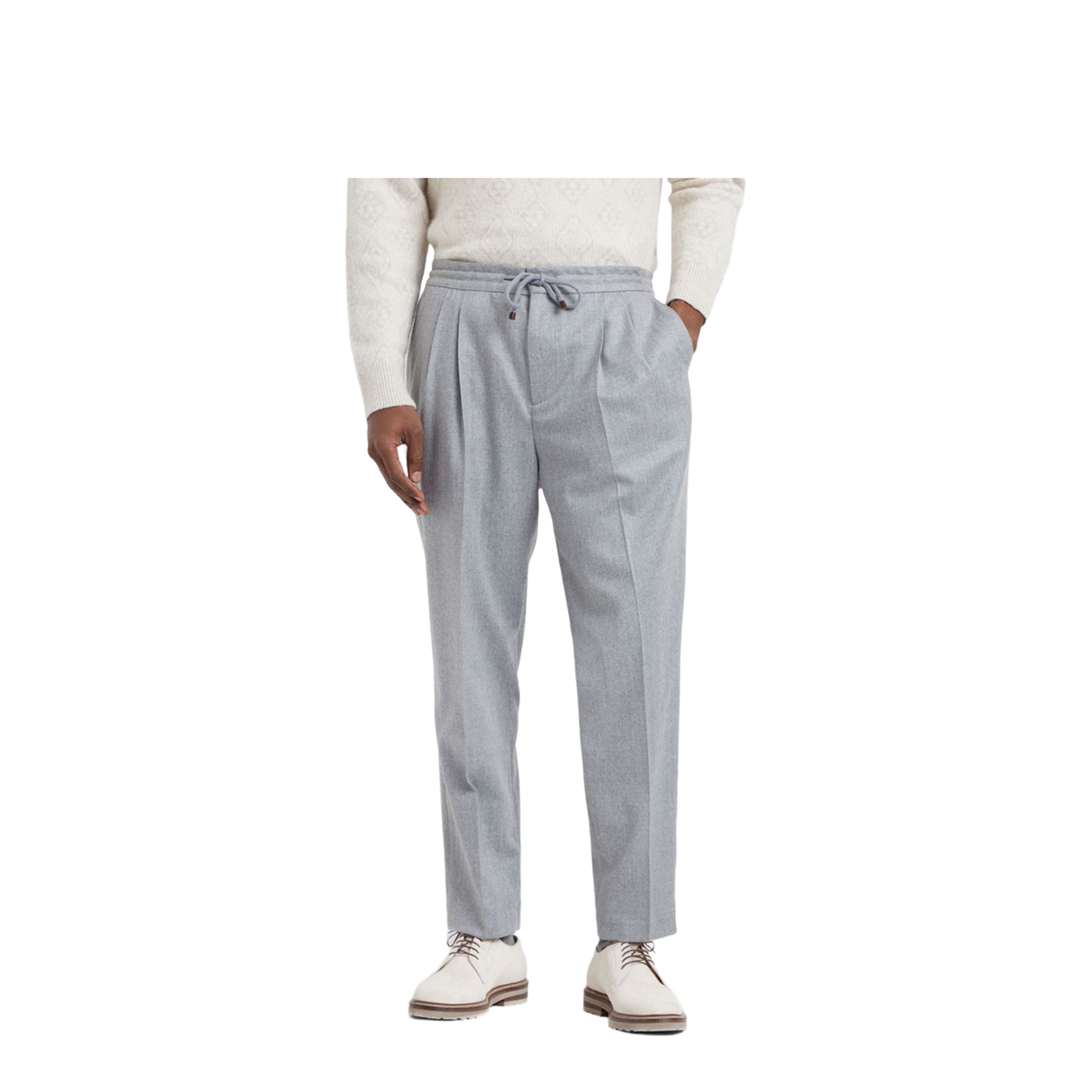 Front Pleat Pants - Grey