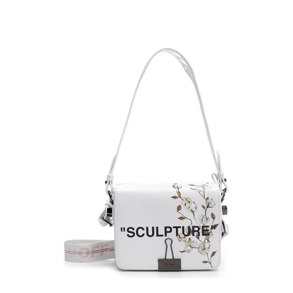 Binder Clip Bag Cotton Flower Sculpture White