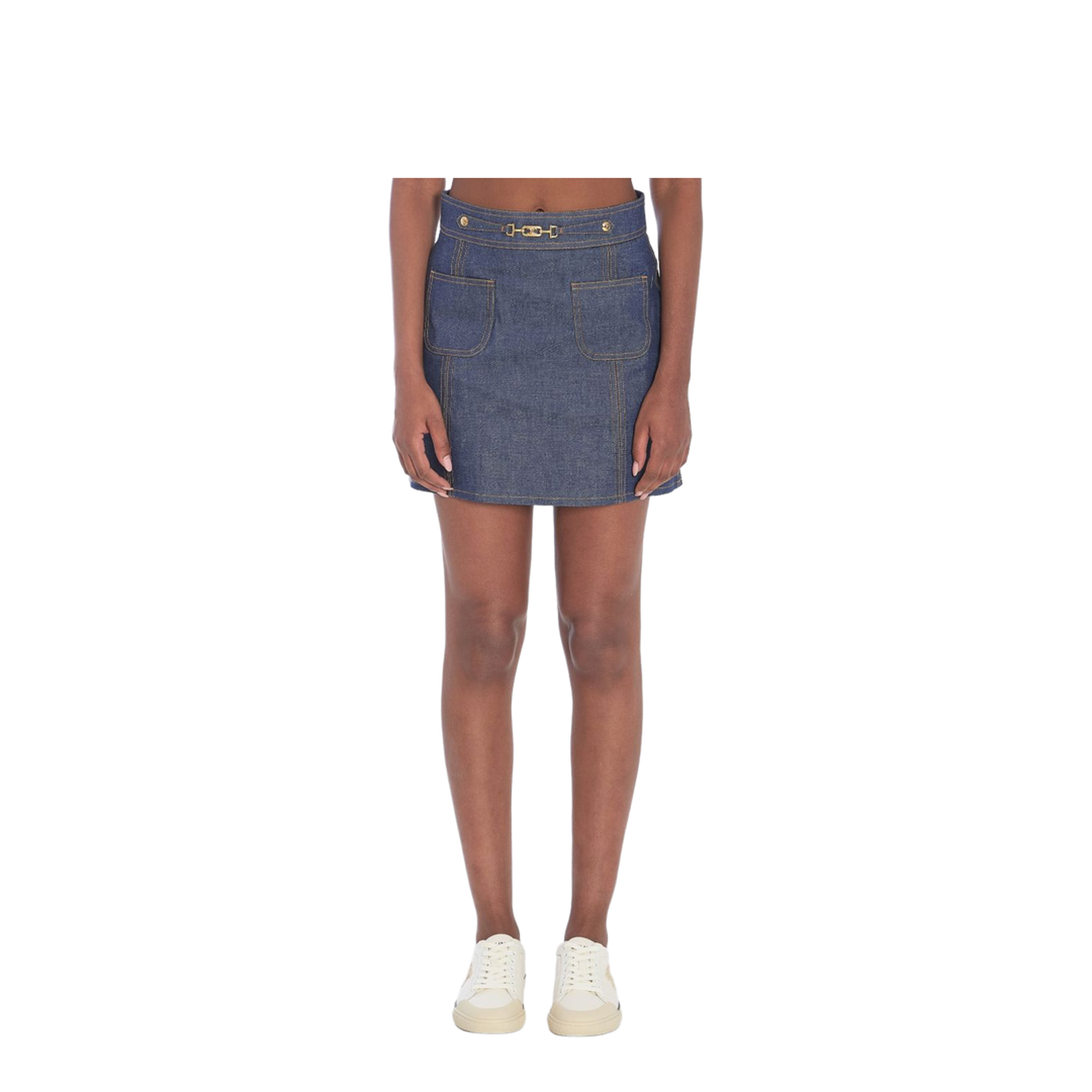 Trapeze Mini Skirt in Raw Wash Denim